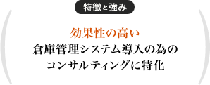 効果性の高い倉庫管理システム導入の為のコンサルティングに特化