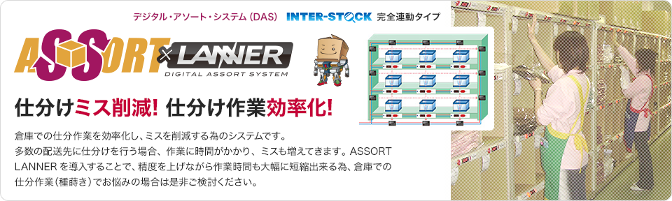 ASSORT LANNER 仕分けミス削減! 仕分け作業効率化!